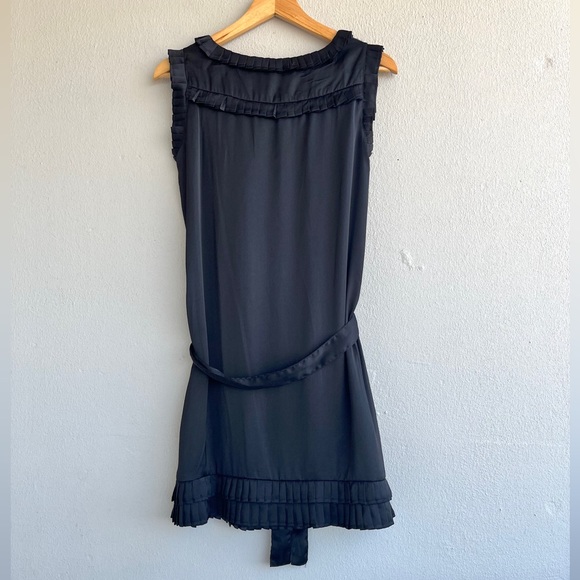 MANGO | Sleeveless Black Satin Mini Dress - Picture 5 of 16